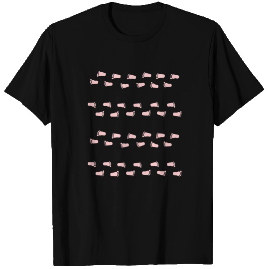 Summer fun- Cool light pink footsteps pattern T Shirts