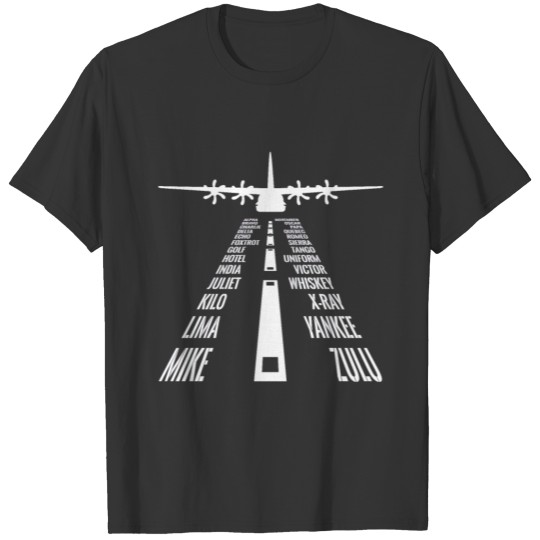 C-130 Hercules Pilot Phonetic Runway Flying C130 T-shirt