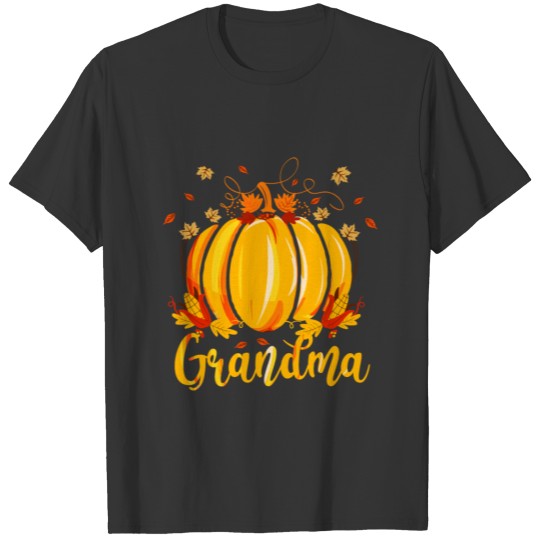 Grandma Pumpkin Halloween Thanksgiving Grandma Fal T Shirts