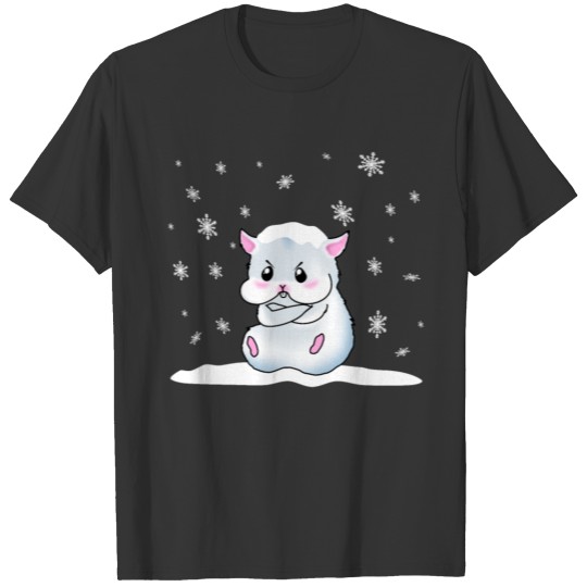 A Cute Grey Hamster With Angry Facial Expression T Shirts