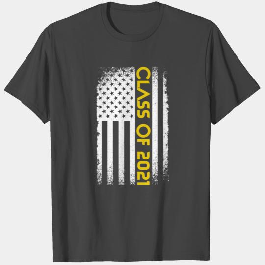 Senior Class Of 2021 Patriotic American Flag Gradu T Shirts