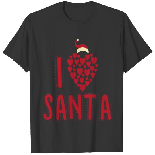 i love santa claus snow hearts santa claus T Shirts