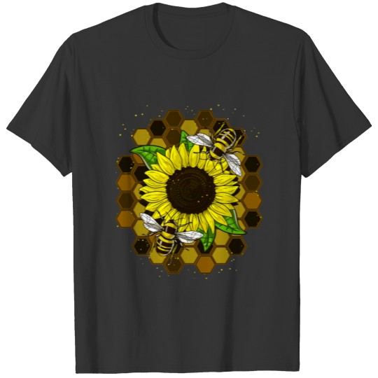 Bees Honey Beekeeper Sunflower Apiarist Floral Hip T Shirts
