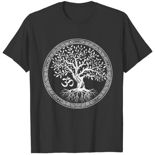 Tree Of Life With Om Symbol Yoga T Shirts