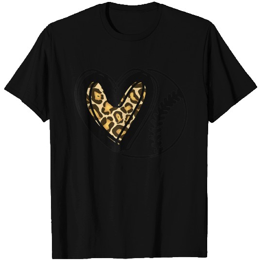 baseball leopard mothers day baseball mom T Shirts