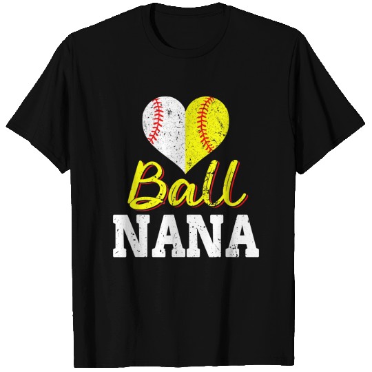 Baseball Softball Ball Heart Nana Mothers Day s T Shirts