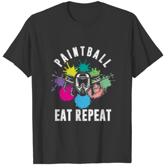 Paintball Eat Repeat Paintball Player Marker Gift T-shirt