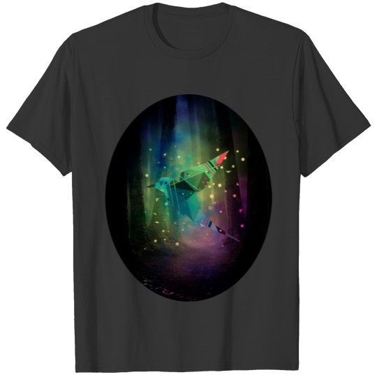 Forest bird abstract rainbow gift T Shirts