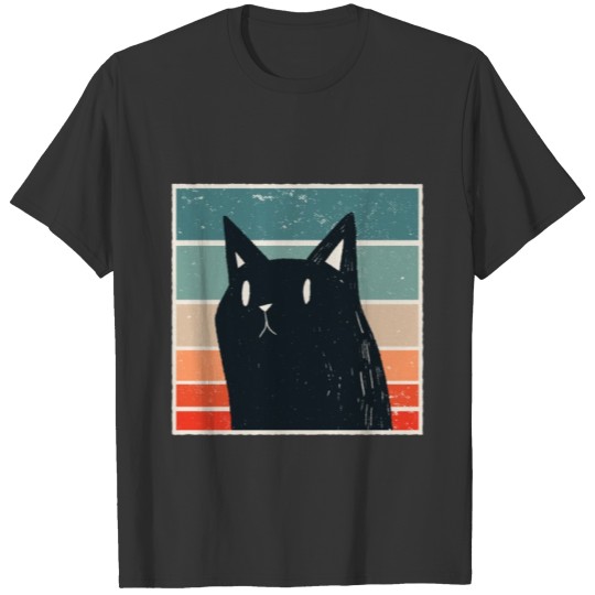 cat retro style T-shirt