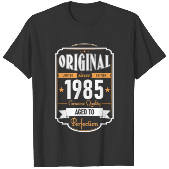 Retro Vintage Original Birthday Design Year 1985 T-shirt