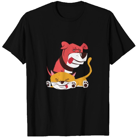 silly cat and silly dog T Shirts