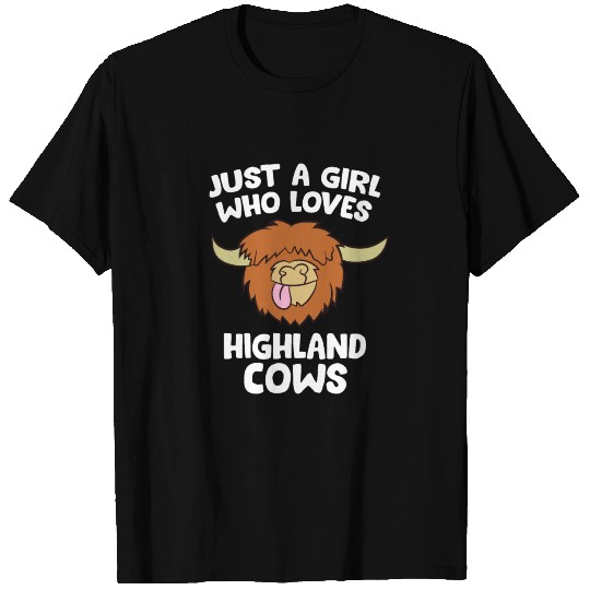 Highland Cow Girl Just a Girl Who Loves Highland T Shirts