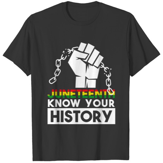 Black Freedom Juneteenth Know Your History Fist Ch T Shirts
