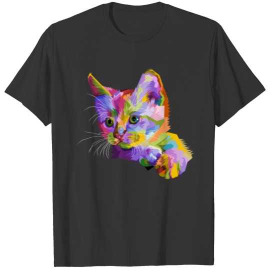 Colour cat cats kittens kitty kitten pet T Shirts