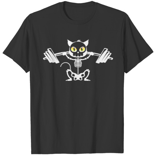 Cat Skeleton Deadlift Powerlifting T-shirt