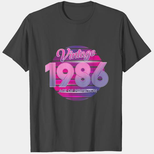Retro vintage design 1986 age of perfection T Shirts