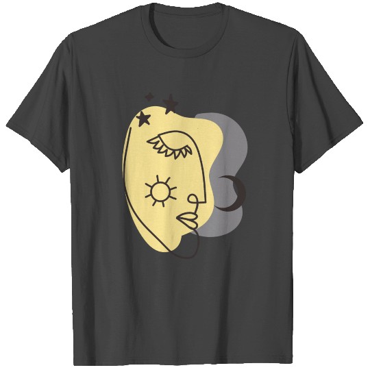 abstrait art sun and moon and stars T Shirts