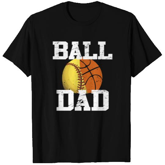 Mens Basketball Softball Dad Funny T Shirts Cool Gift