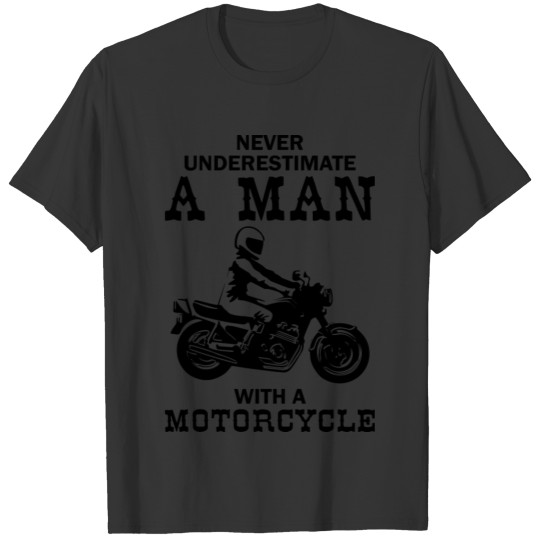 A man with a motorcycle bike gift lifestyle T Shirts