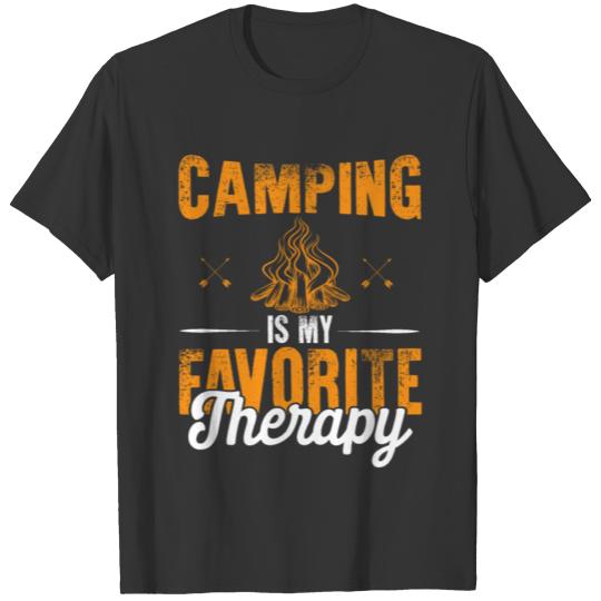therapy camping mountains T-shirt