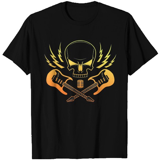 Rock and Roll Skeleton Guitar Classic Rock T Shirts