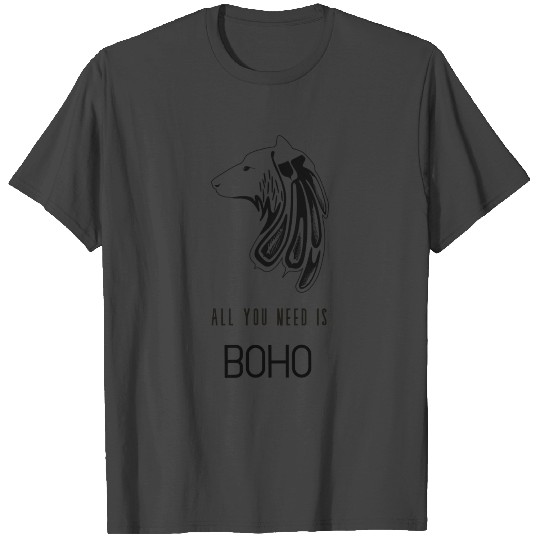 Bohemian Design Dog Feather Retro TEAM Boho Design T Shirts