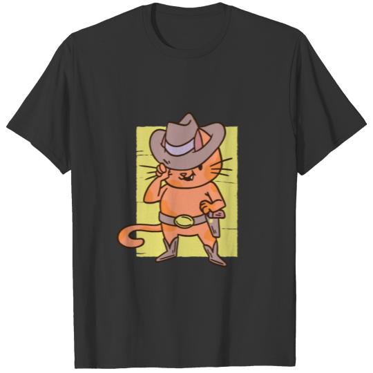 cat meow cat love cat Best Cat Dad Kitten Cowboy T-shirt
