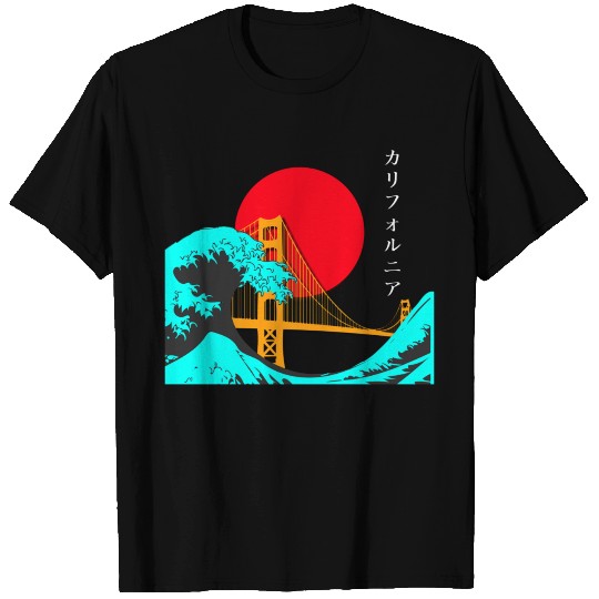 Vaporwave Aesthetic Japan Golden Gate Bridge T Shirts