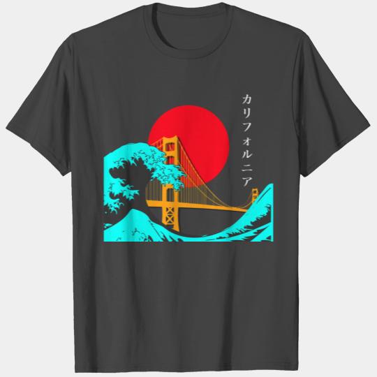 Vaporwave Aesthetic Japan Golden Gate Bridge T Shirts