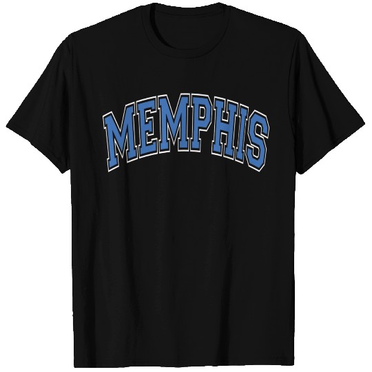 Memphis Tennessee TN Varsity Style Blue Text T Shirts