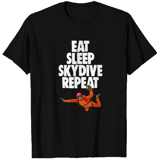 Eat Sleep Skydive Repeat Orange T Shirts