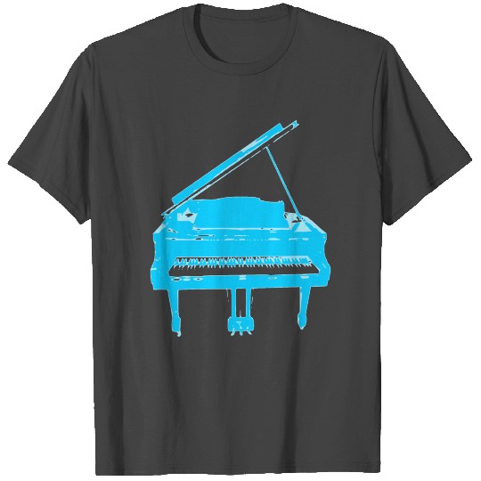 2reborn Klavier Piano Flügel Musik Music blau T Shirts