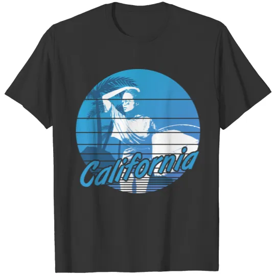 California Surfergirl Blue T Shirts