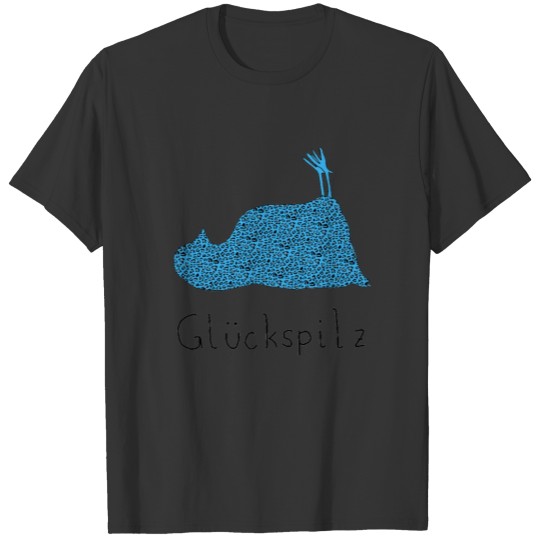 Glueckspilz - chicken upside down - blue-leopard T-shirt