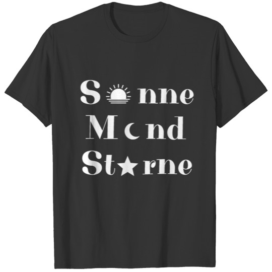 Sun moon stars design gift idea T-shirt