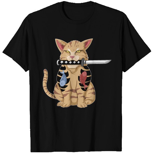 catana cat yakuza T Shirts
