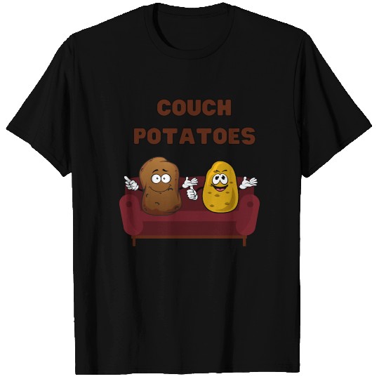 Couch potatoe lazy potato comic chilling T Shirts
