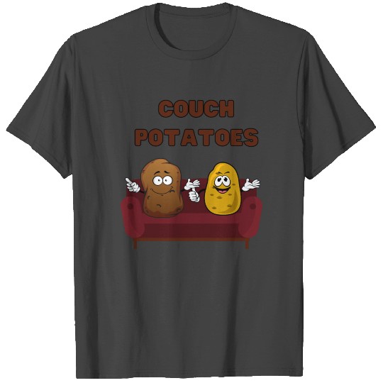 Couch potatoe lazy potato comic chilling T Shirts