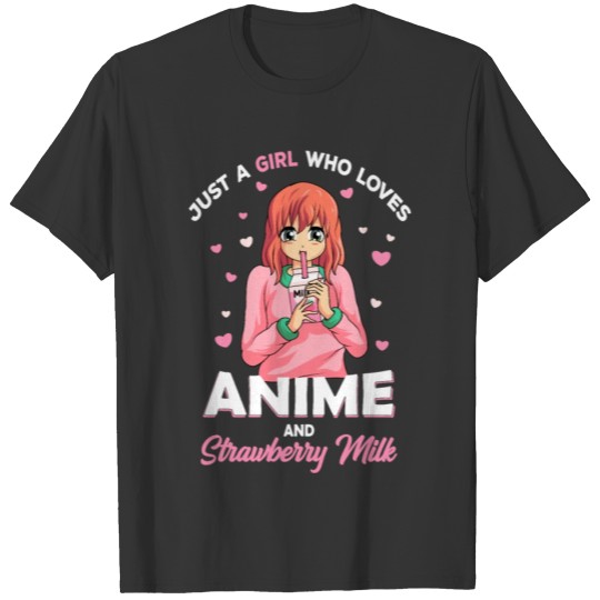 Anime Girls Strawberry Milk Gift T Shirts