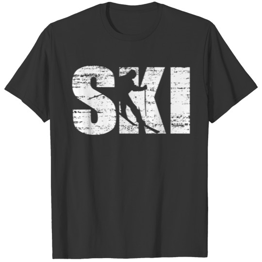 Cool Distressed Skiing for skiers T-shirt