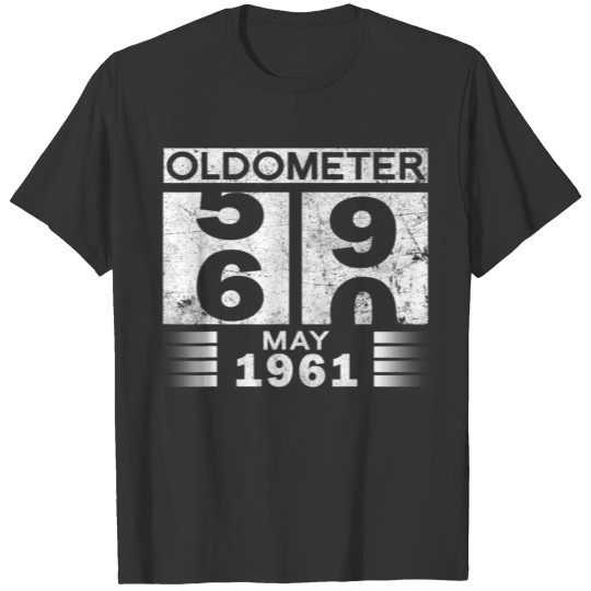 Oldometer 59 60 Born In May 1961 Funny 60th T-shirt