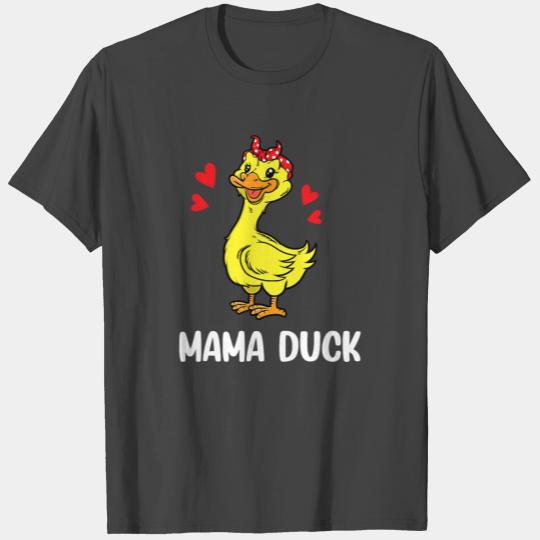Womens Mama Duck Funny Mom Mothers Day Red T Shirts