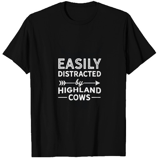 Easily Distracted By Highland Cows - Highland Cow T Shirts