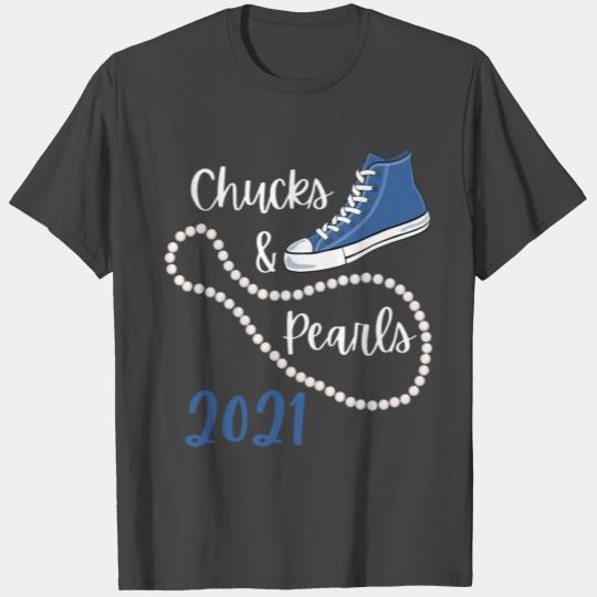 Blue 2021 Chucks and Pearls birthday chirstmas T Shirts