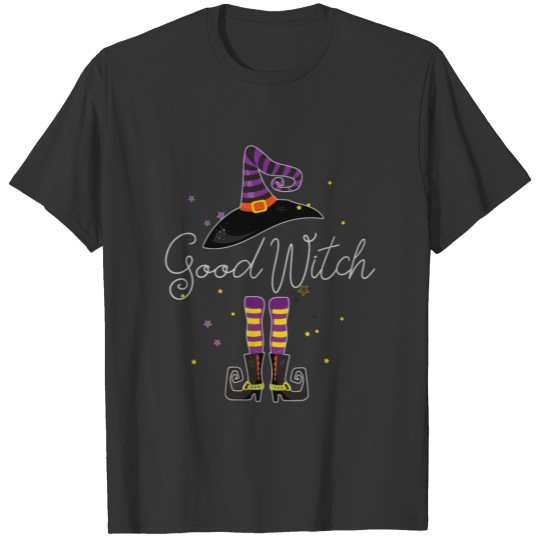Halloween Girl Witch With Hat Boots Good Witch T Shirts