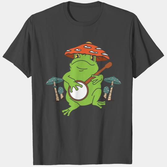 Cottagecore Frog Banjo Aesthetic Mushroom Nature T Shirts