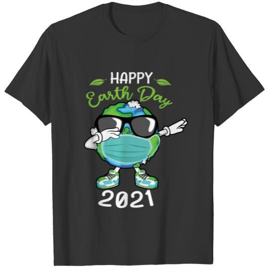 Happy Earth Day 2021 Funny Earth Wearing Mask T Shirts