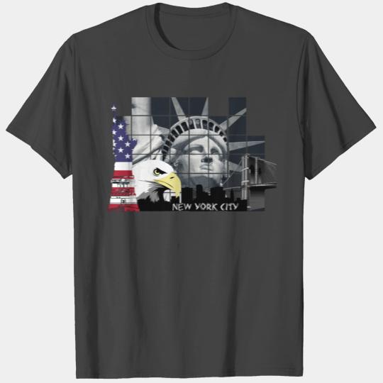 New York City USA America Statue Of Liberty Eagle T Shirts