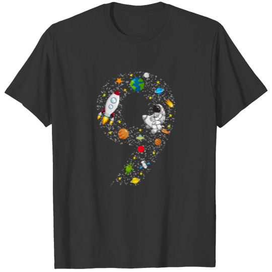 9 Years Old Birthday | Astronaut Space Party T-shirt