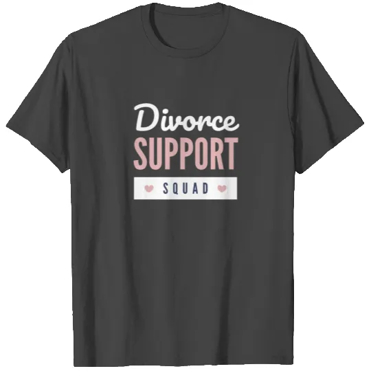Divorced support squad white and pink design for T Shirts